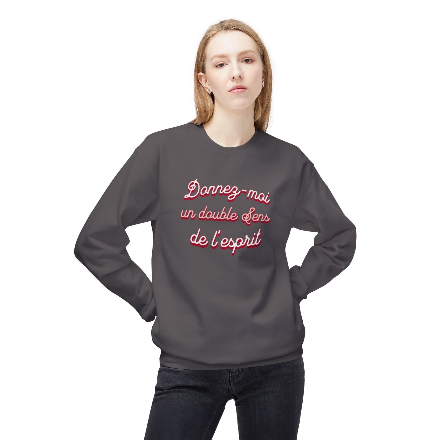 Double portion of The Spiritual sense Unisex Midweight Softstyle Fleece Crewneck Sweatshirt - EmpressKorea