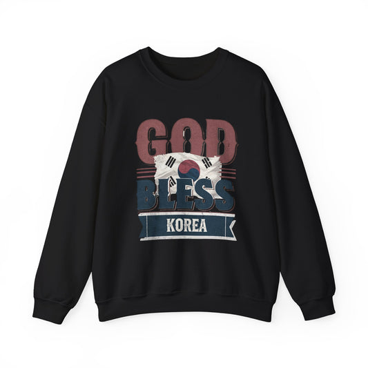 Да благословит Бог корейский унисекс Heavy Blend ™ Crewneck Whotshirt