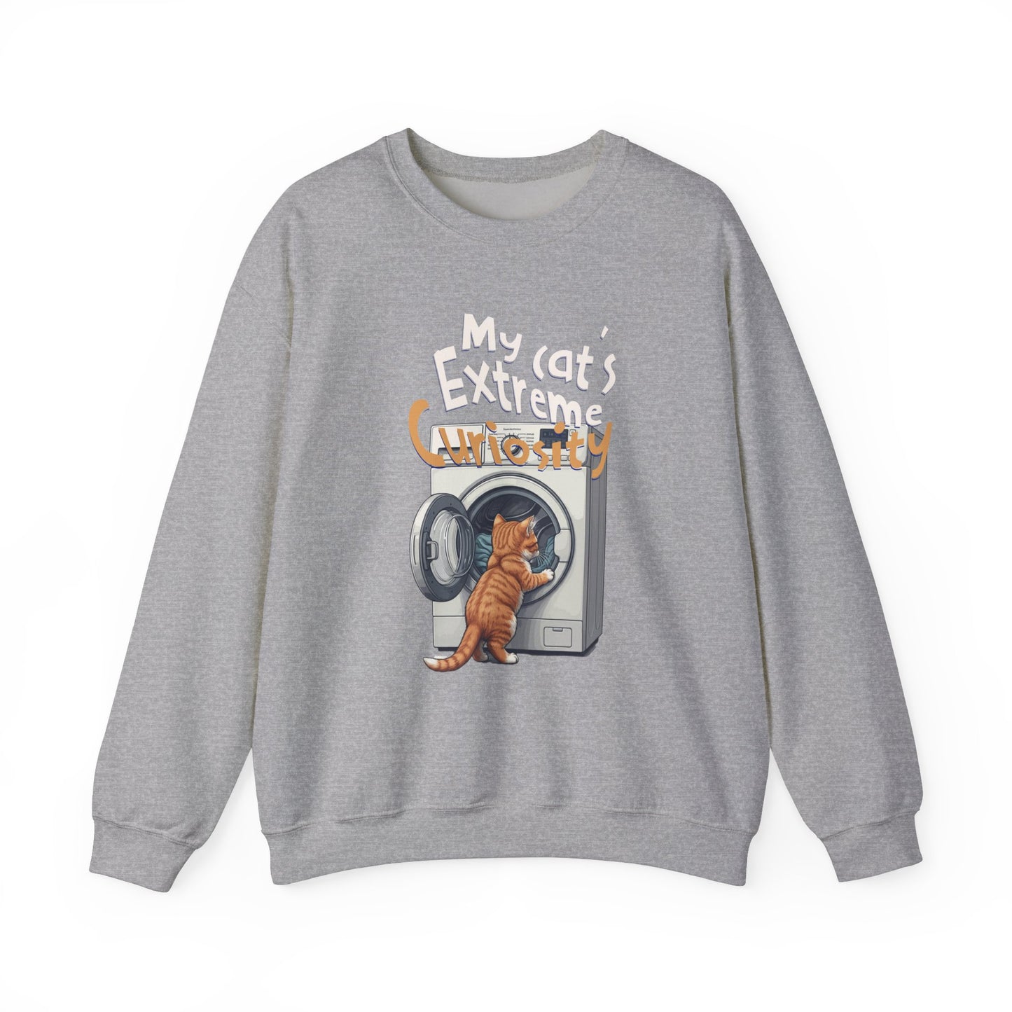 De extreme nieuwsgierigheid van mijn kat unisex Heavy Blend ™ Crewneck Sweatshirt - EmpressKorea