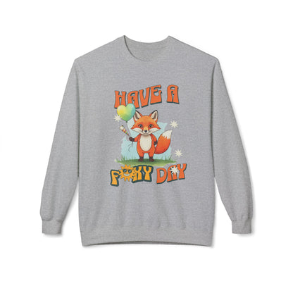 Ha en räv födelsedag! Unisex midweight softstyle fleece crewneck sweatshirt - EmpressKorea