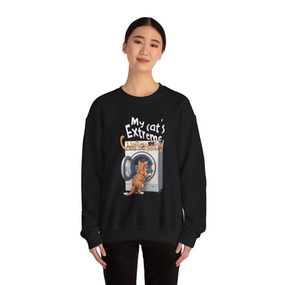 De extreme nieuwsgierigheid van mijn kat unisex Heavy Blend ™ Crewneck Sweatshirt - EmpressKorea