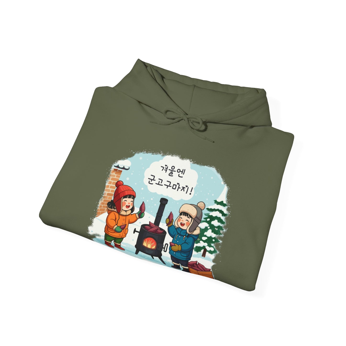 In de winter draait het allemaal om geroosterde zoete aardappelen! Unisex Heavy Blend ™ sweatshirt met capuchon - EmpressKorea