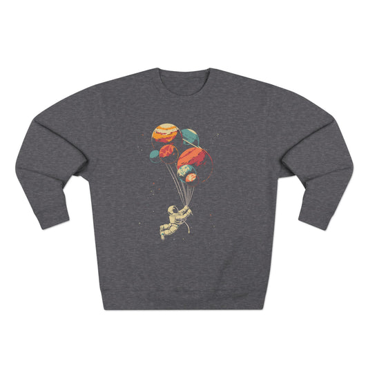 Astronaut og ballong om gangen Unisex CrewNeck Sweatshirt