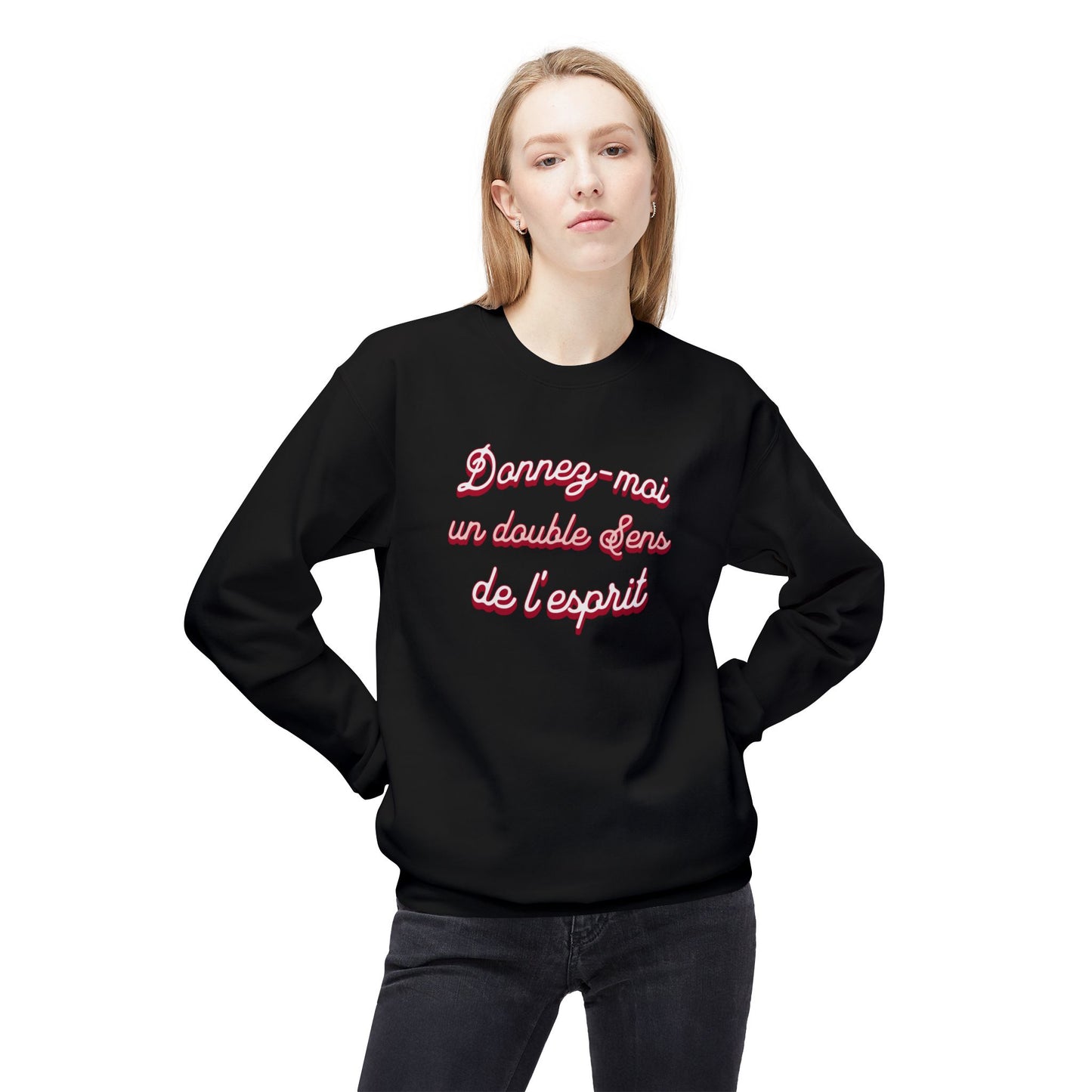 Manevi Duygunun Duble Bir kısmı Unisex Orta Ağır Softstyle Poleece Crewneck Sweatshirt - EmpressKorea