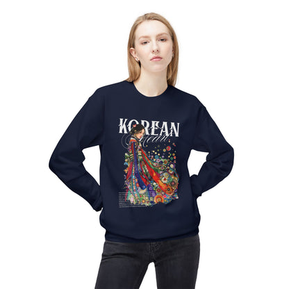 Koreli kalp unisex orta ağırlıklı yumuşaklık polar mürettebat sweatshirt - EmpressKorea