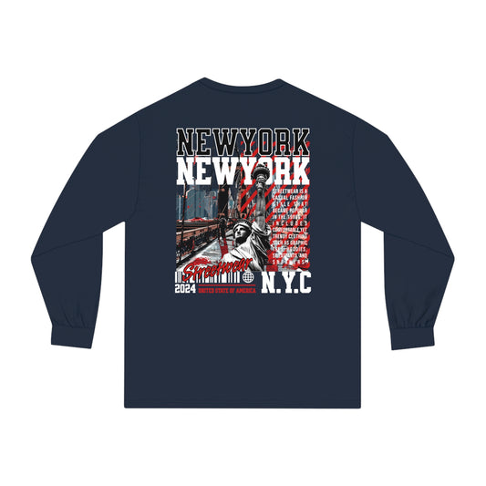 NYC Streetwear Unisex T-léine muinchille fada clasaiceach clasaiceach