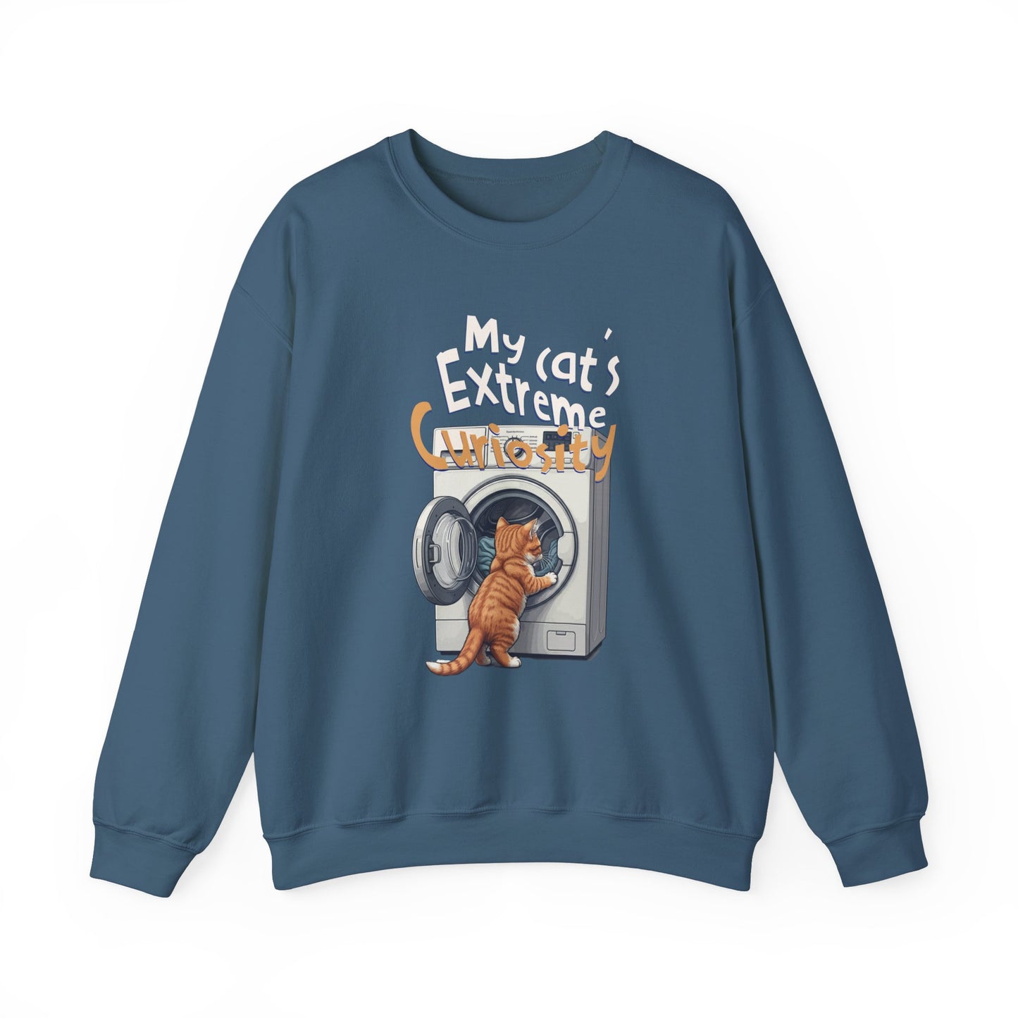 De extreme nieuwsgierigheid van mijn kat unisex Heavy Blend ™ Crewneck Sweatshirt - EmpressKorea