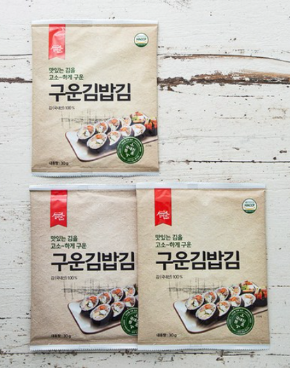 김이가 Grilled Gimbap Kim Seaweed 15sheets 30g*3pack