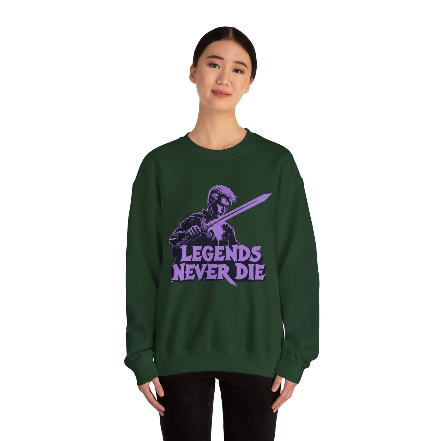 Legends Never Die Unissex Heavy Blend ™ Crewneck Sweetshirt - EmpressKorea