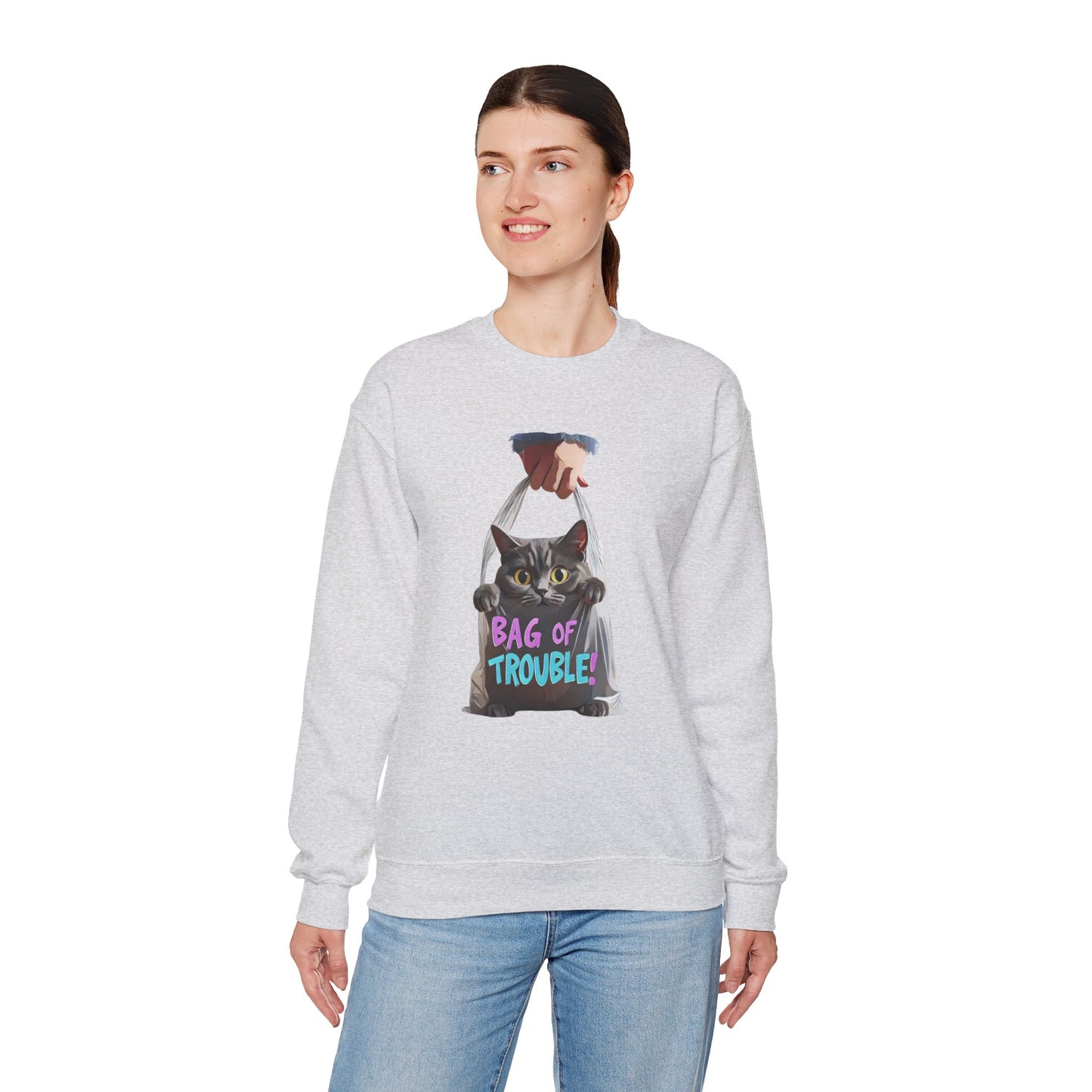 Trouble Bag Unisex Heavy Blend ™ Crewneck Sweatshirt - EmpressKorea