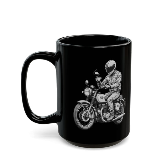 Người lái xe máy với Cà phê Đen Mug (11oz, 15oz)