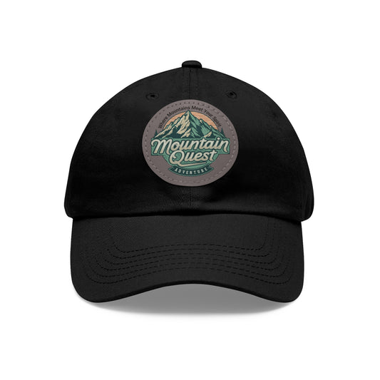 Where Mountains Meet Your Spirit Dad Hat with Leather Patch (Round)