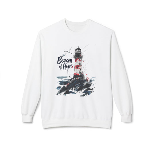 Beacon of Hope Unisex orta ağırlıklı yumuşaklık polar mürettebat sweatshirt