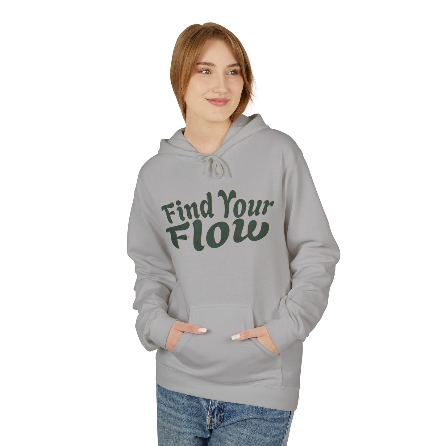 Hitta ditt flöde unisex midweight softstyle fleece hoodie - EmpressKorea