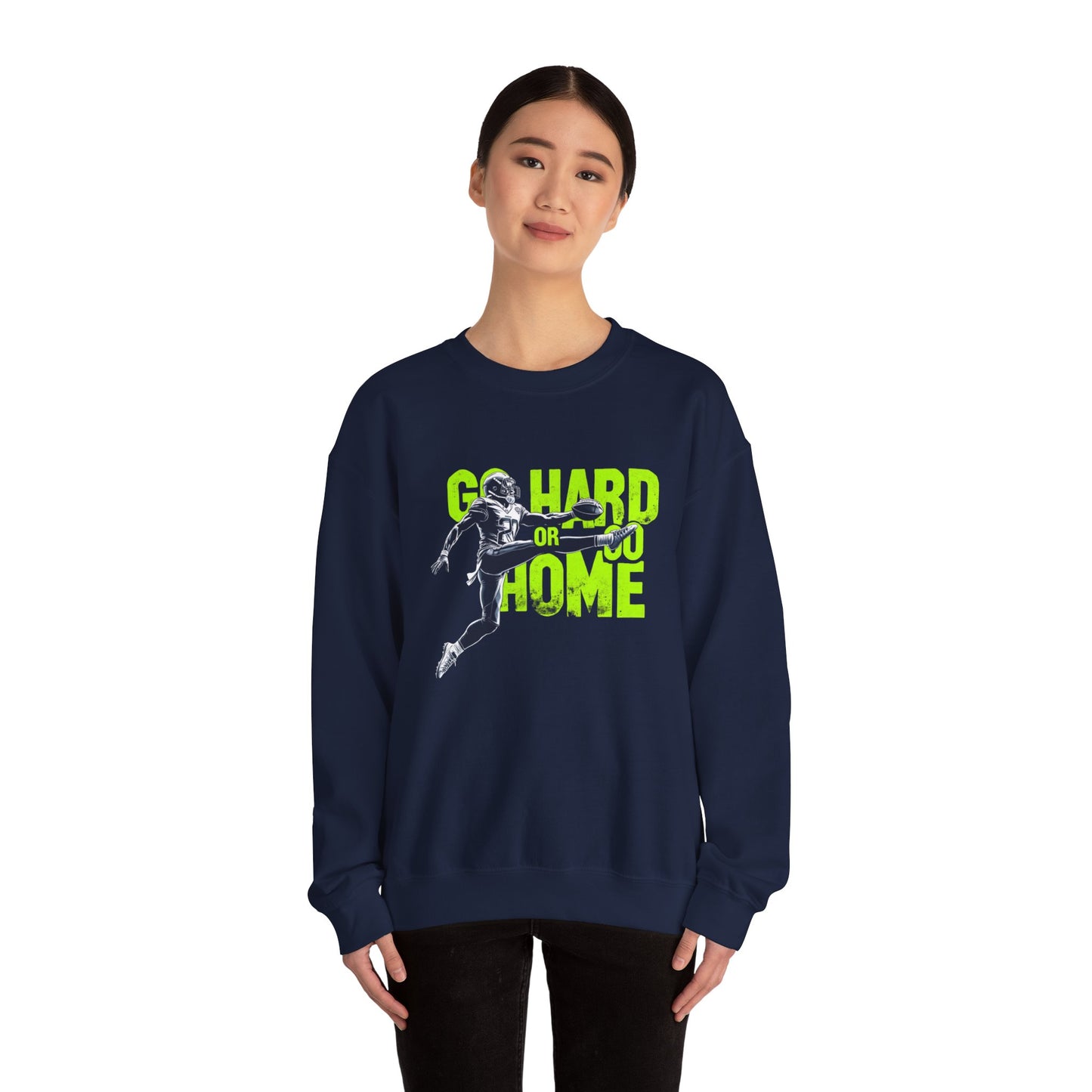 Gå hårt eller gå hem unisex tunga blandning ™ crewneck sweatshirt - EmpressKorea