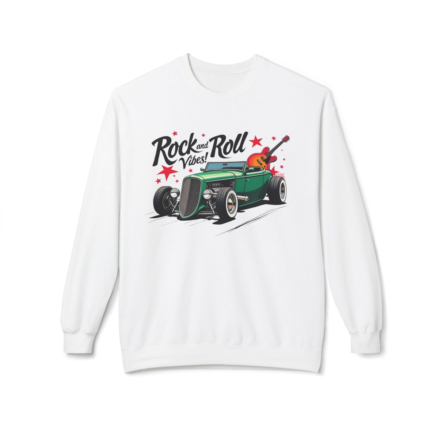 Rock & Roll vibra unissex Softstyle Fleece Crewneck Sweetshirt - EmpressKorea