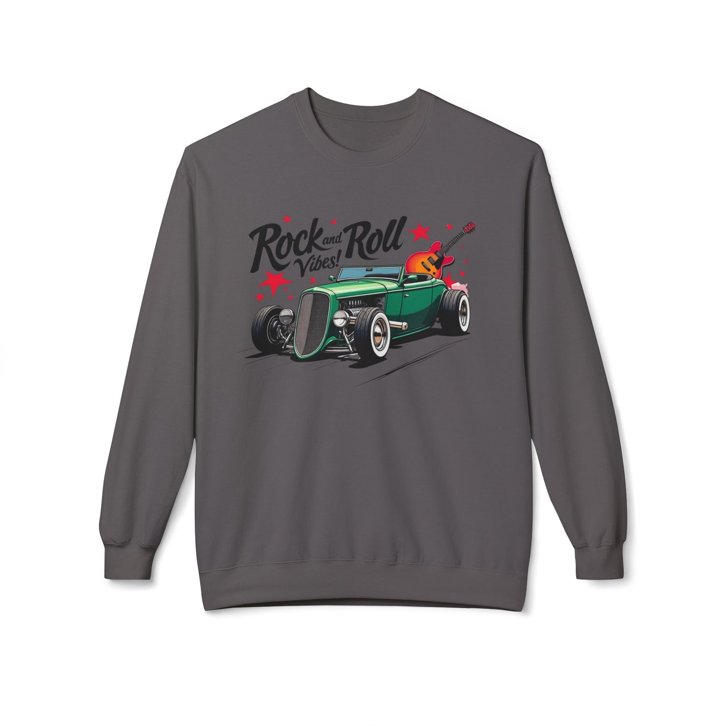 Rock & Roll Vibes Unisex Midweight Softstyle Fleece Crewneck Sweatshirt - EmpressKorea