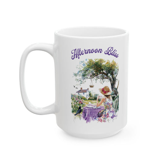 Buổi chiều Mug gốm hạnh phúc, (11oz, 15oz)