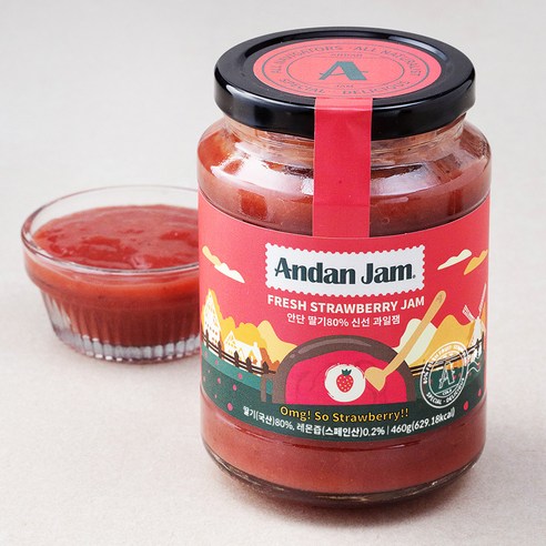 Andan Jam strawberry 80% fresh fruit jam, 460g