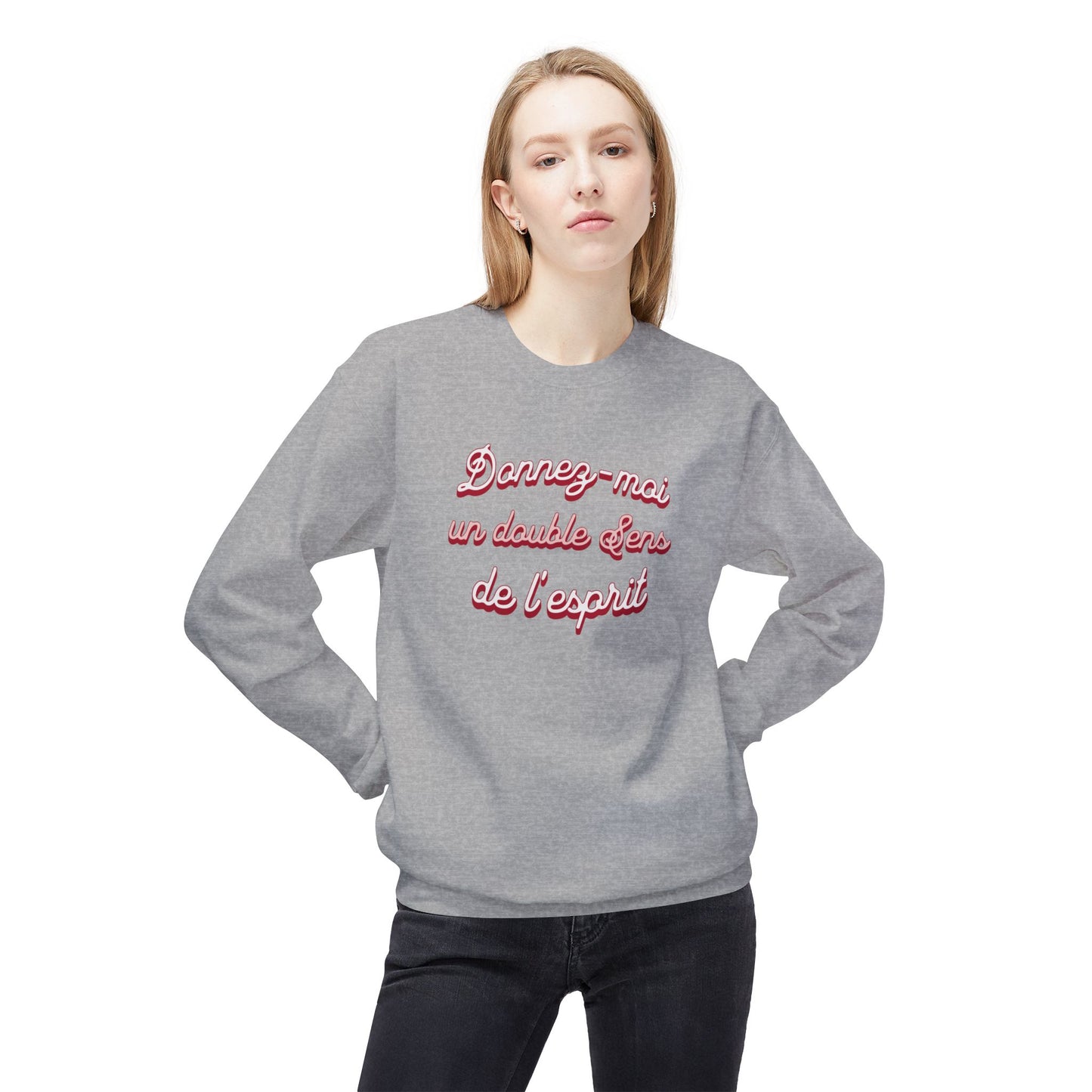 Manevi Duygunun Duble Bir kısmı Unisex Orta Ağır Softstyle Poleece Crewneck Sweatshirt - EmpressKorea