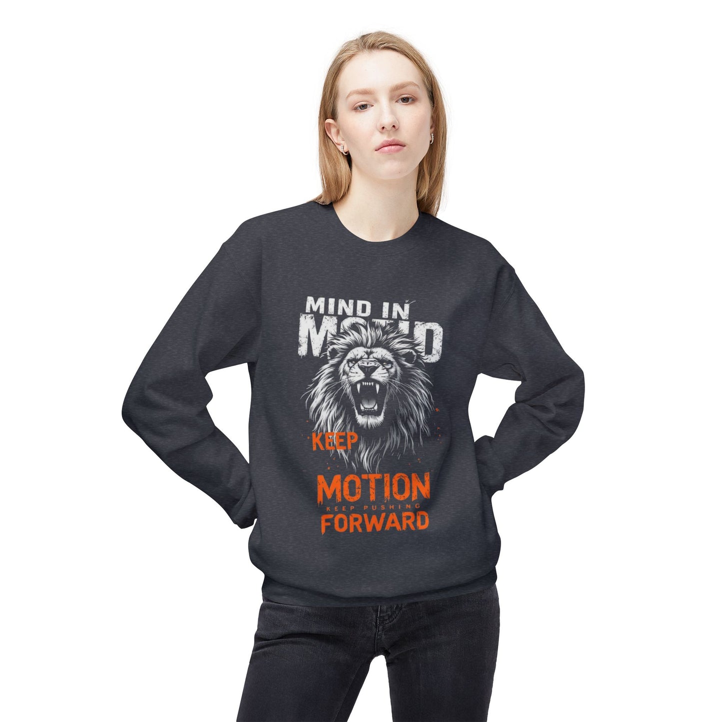 Keep pushing forwardUnisex Midweight Softstyle Fleece Crewneck Sweatshirt - EmpressKorea