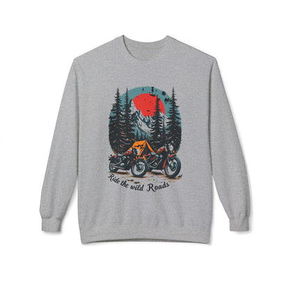 Ride the Wild Roads Unisex Midweight SoftStyle Fleece CrewNeck Sweatshirt - EmpressKorea