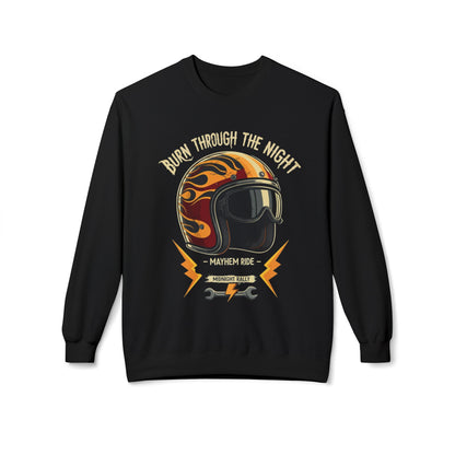 Burn through the night Unisex Midweight Softstyle Fleece Crewneck Sweatshirt - EmpressKorea