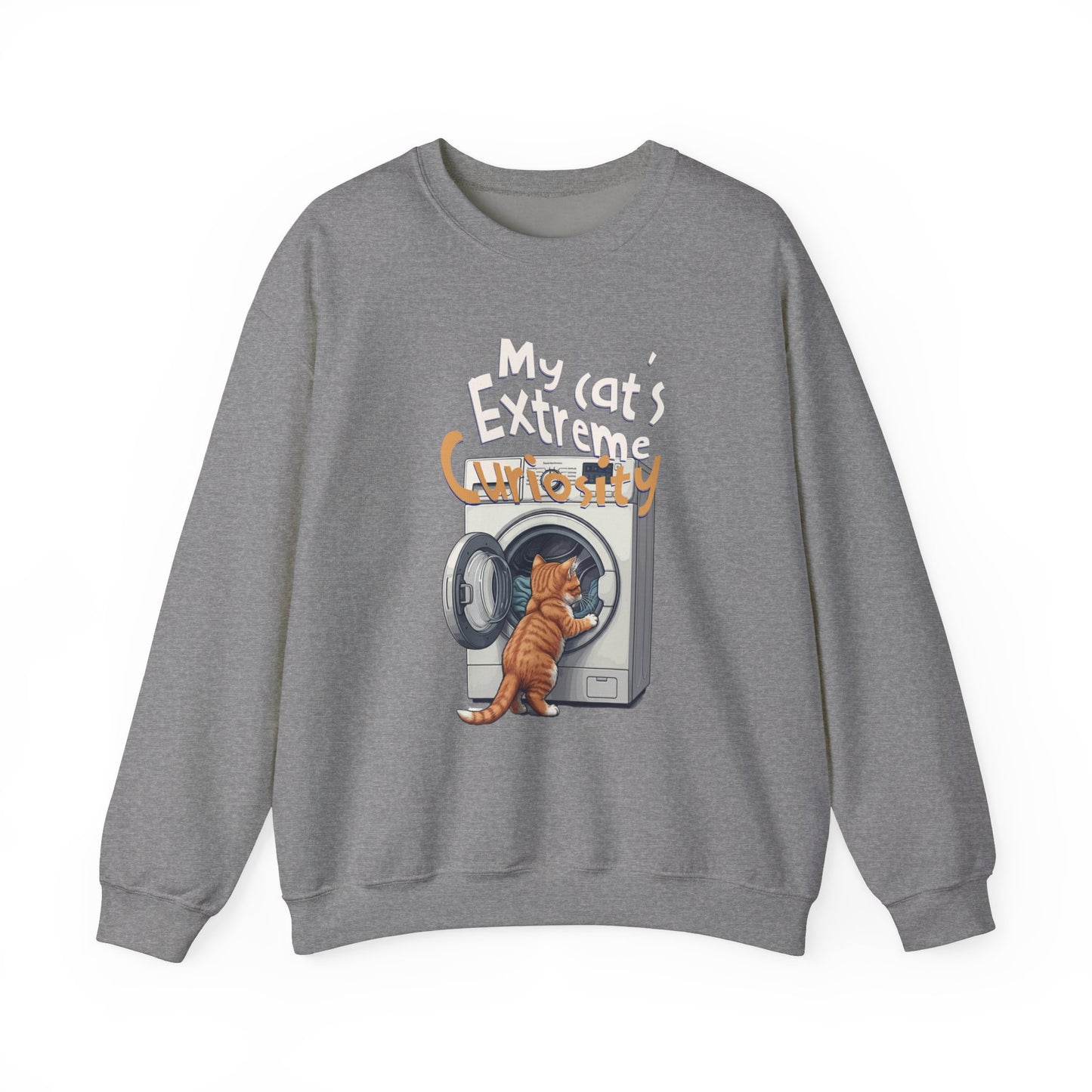 De extreme nieuwsgierigheid van mijn kat unisex Heavy Blend ™ Crewneck Sweatshirt - EmpressKorea