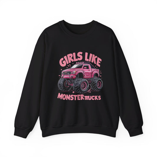 Девочки, такие как Monster Trucks Unisex Heavy Blend ™ Crewneck Whothirt