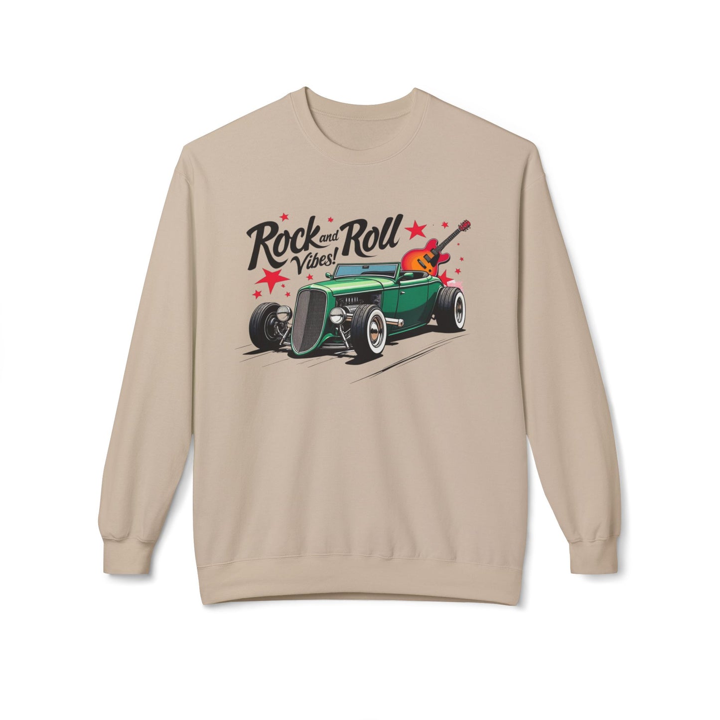 Rock & Roll vibra unissex Softstyle Fleece Crewneck Sweetshirt - EmpressKorea