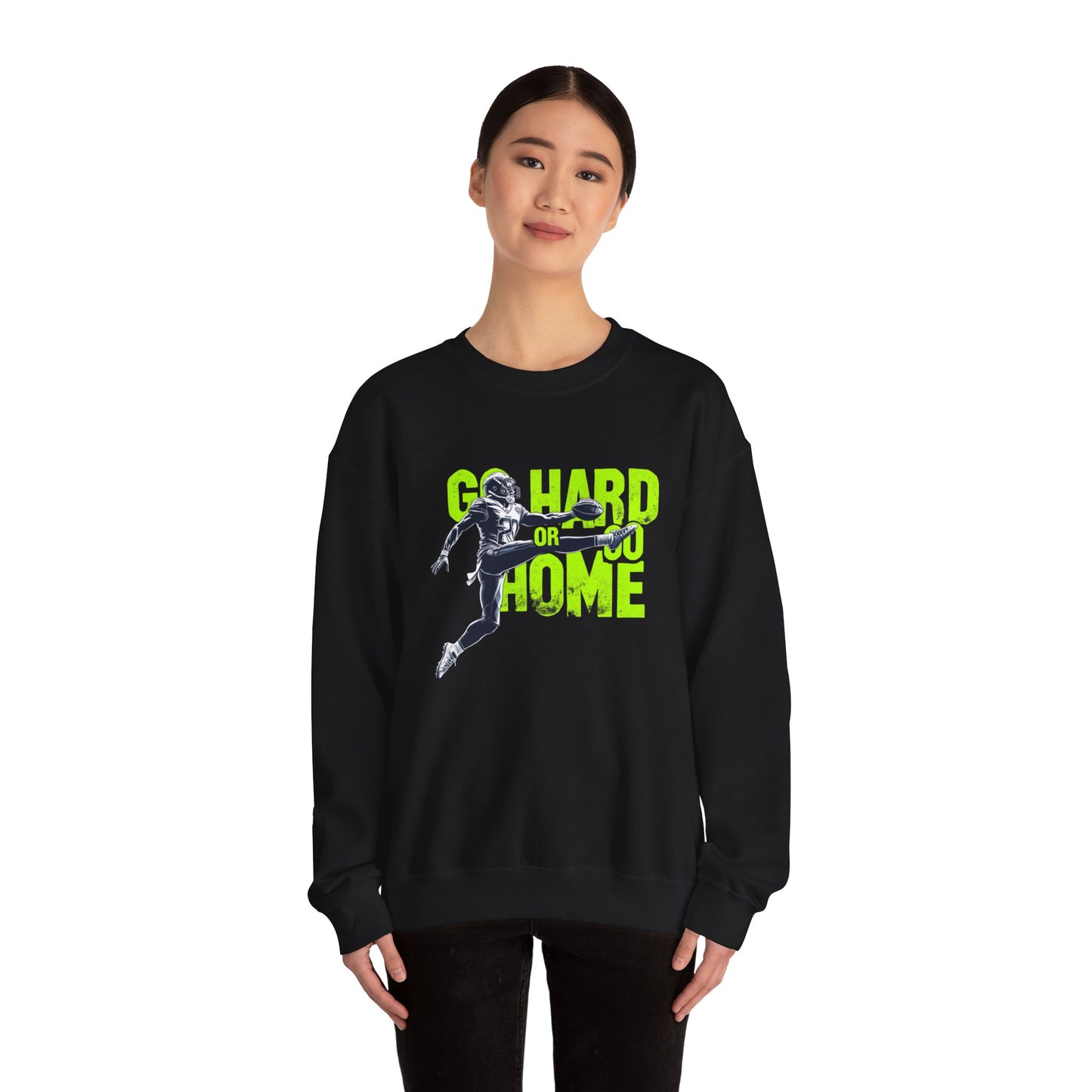 Gå hardt eller gå hjem unisex tungbland ™ crewneck sweatshirt - EmpressKorea