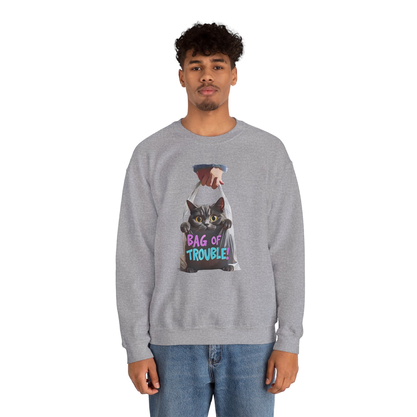 Trouble Bag Unisex Heavy Blend ™ Crewneck Sweatshirt - EmpressKorea