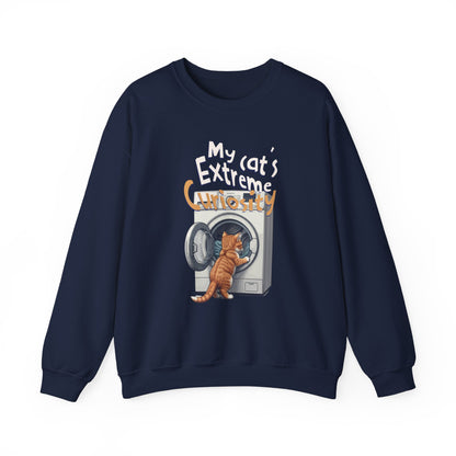 My cat's extreme curiosity Unisex Heavy Blend™ Crewneck Sweatshirt - EmpressKorea