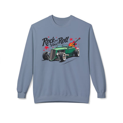 Rock & Roll Vibes Unisex Orta Siklet Softstyle Poleece Crewneck Sweatshirt - EmpressKorea