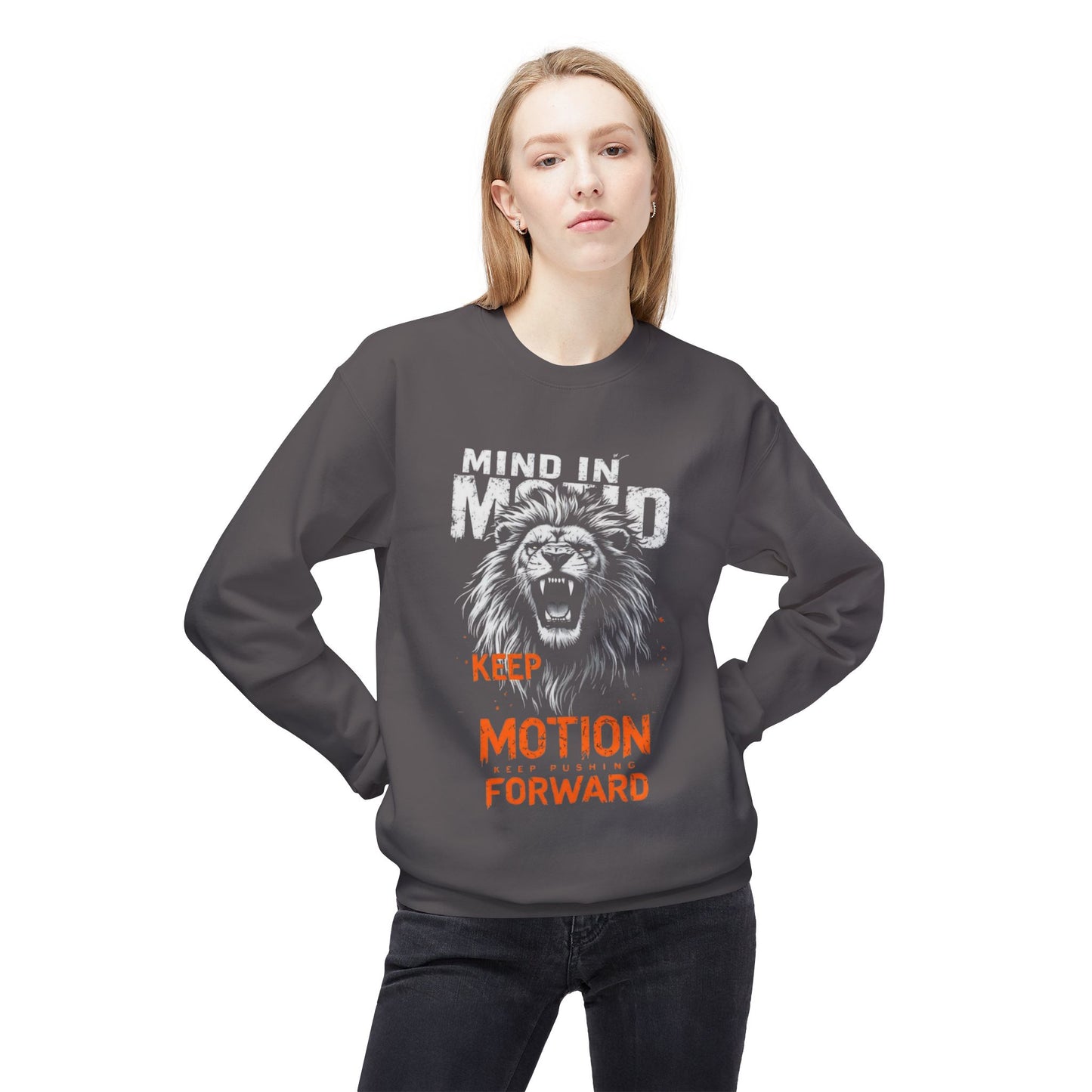 Fortsätt trycka framåtUnisex Midweight Softstyle Fleece Crewneck Sweatshirt - EmpressKorea