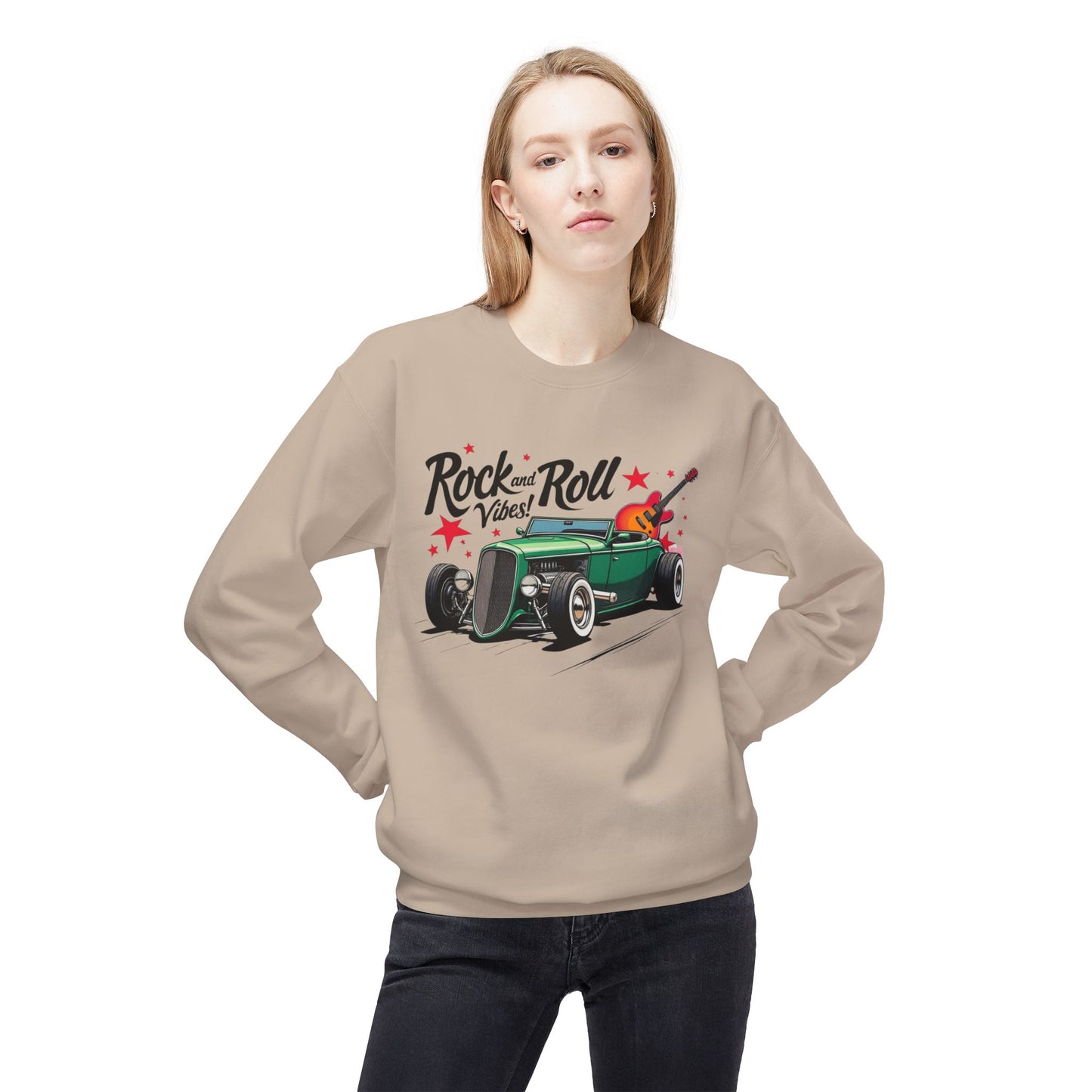 Rock & Roll Vibes Unisex im Mittelgewicht Softstyle Fleece Crewneck Sweatshirt - EmpressKorea