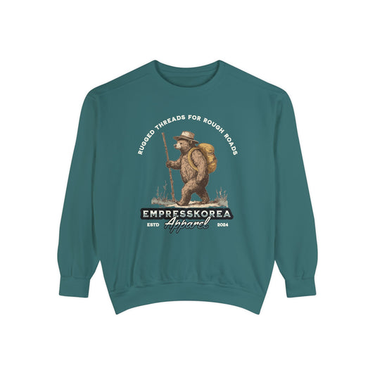 Ruff Roads Unisex giysi boyalı sweatshirt için engebeli iplikler