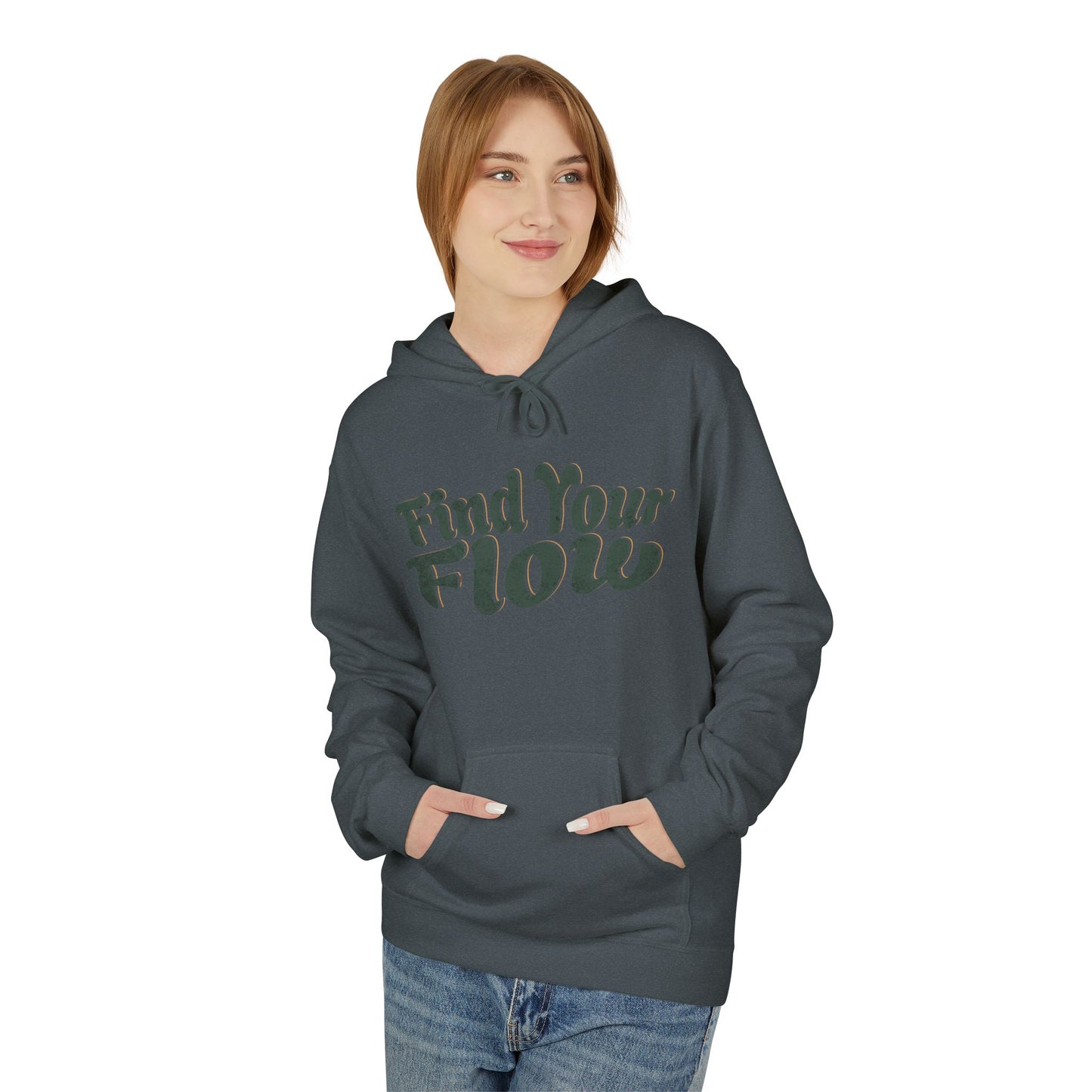 Hitta ditt flöde unisex midweight softstyle fleece hoodie - EmpressKorea