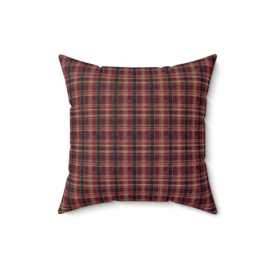 Hues dearga plaid pillow cearnógach poileistear