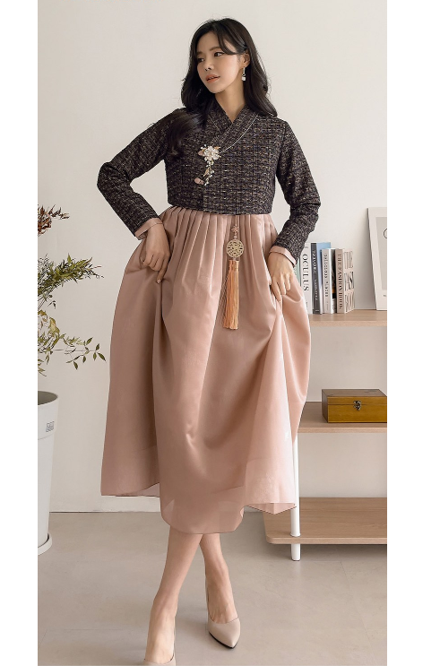 Living Hanbok Stella voor vrouwen verbeterde fusion taille rokjurk