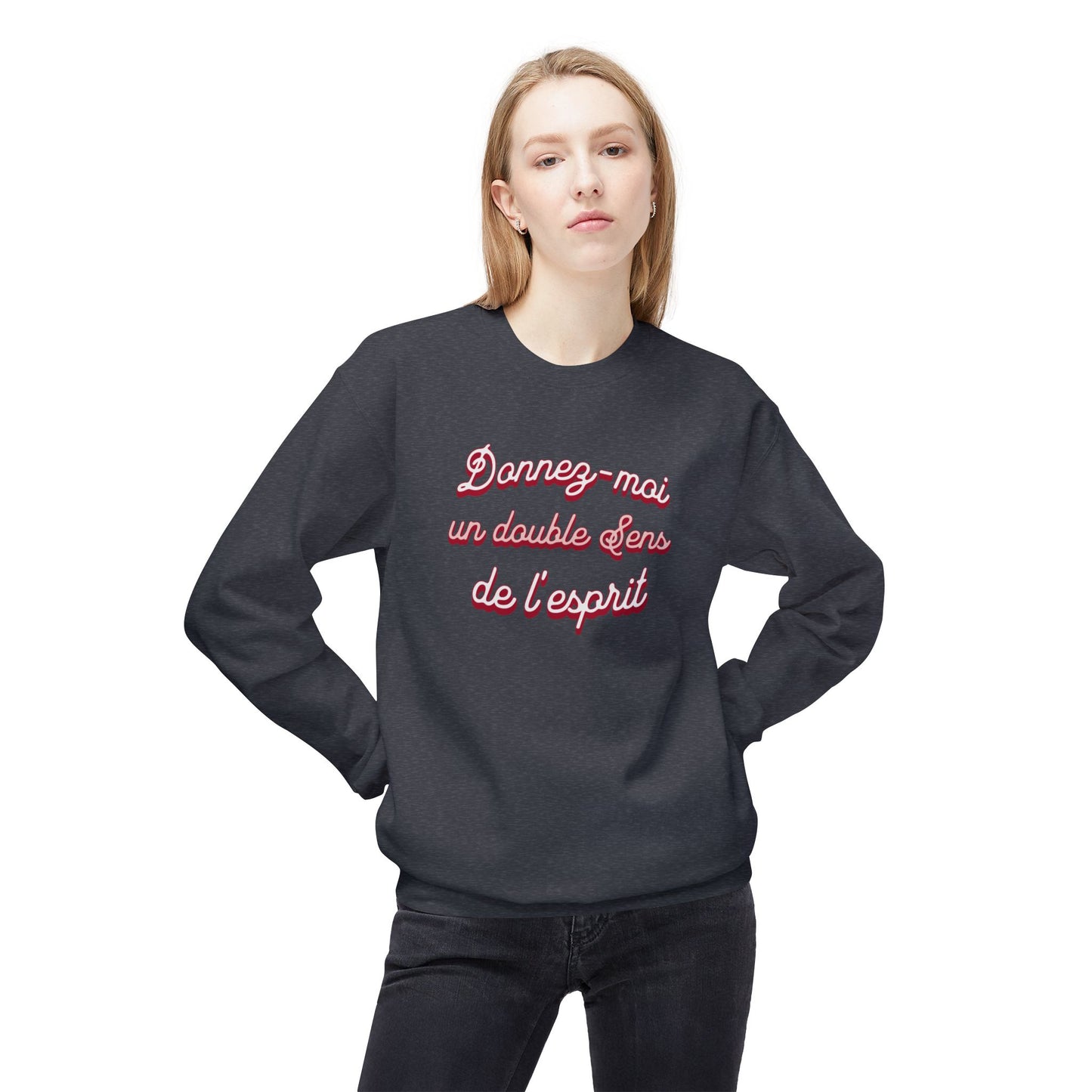 Manevi Duygunun Duble Bir kısmı Unisex Orta Ağır Softstyle Poleece Crewneck Sweatshirt - EmpressKorea