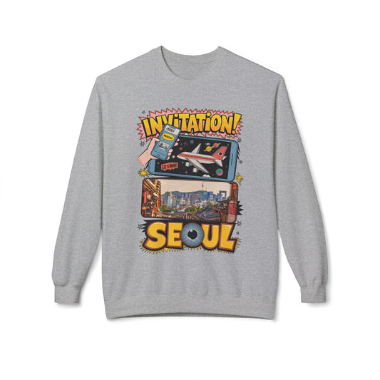 Cuireadh Seoul Unisex Softstyle Lár -mheáchan Criú Crewneck Sweatshirt