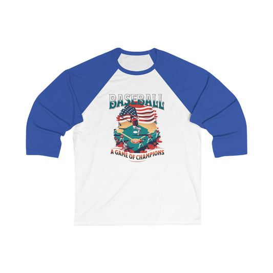 Game of Champion Unisex 3\4 Sleeve Baseball Tee  - EmpressKorea