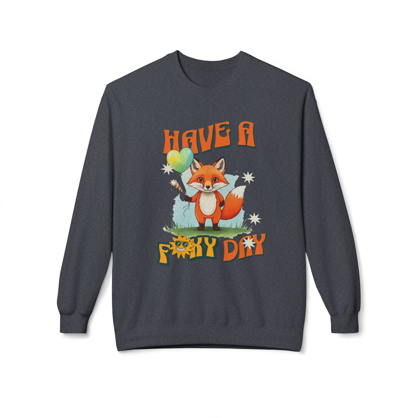 Ha en räv födelsedag! Unisex midweight softstyle fleece crewneck sweatshirt - EmpressKorea