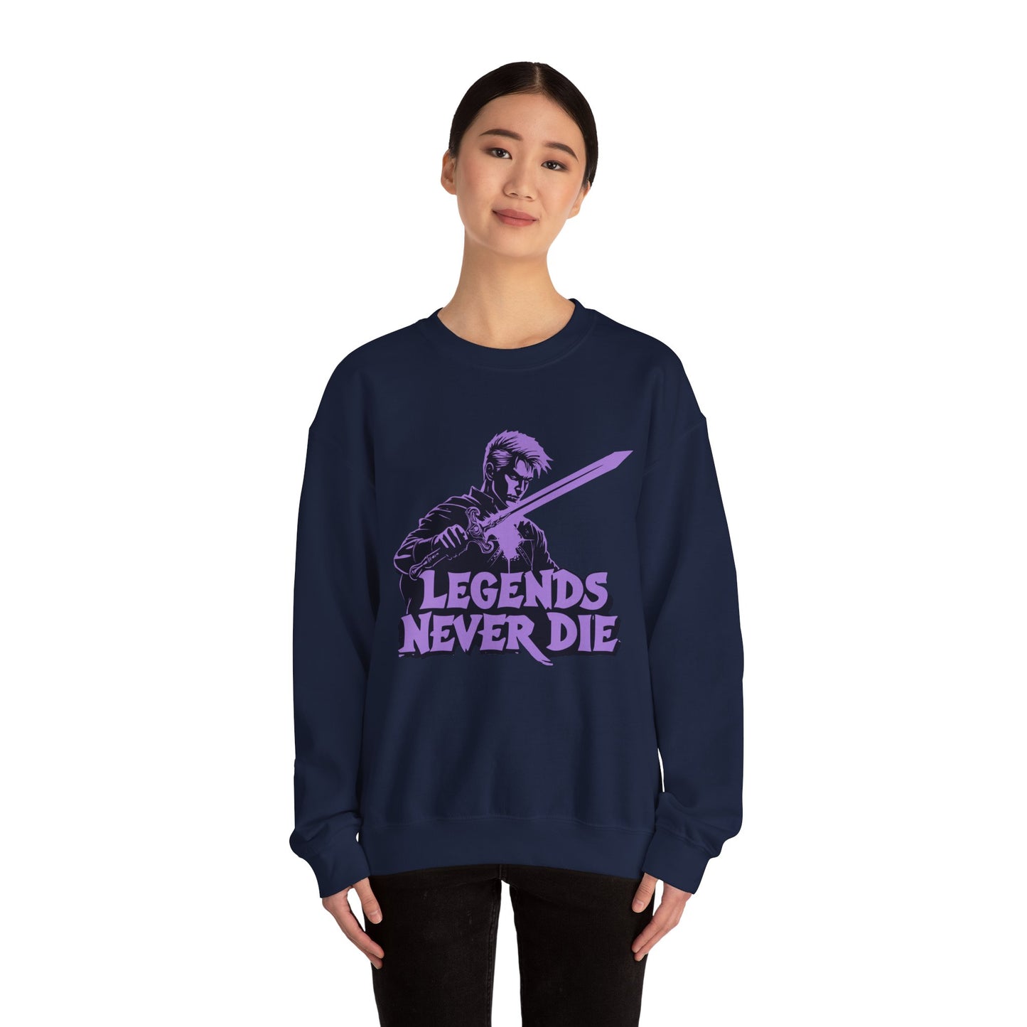 Legends Never Die Unissex Heavy Blend ™ Crewneck Sweetshirt - EmpressKorea