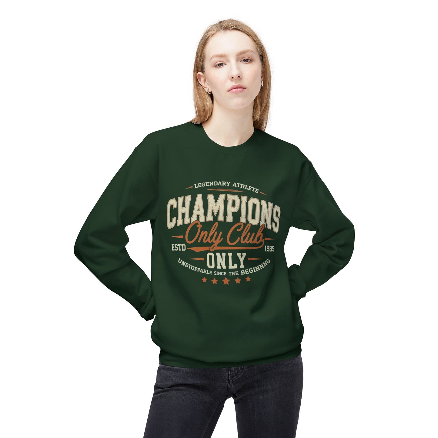 Champions Only Club Unisex im Mittelgewicht Softstyle Fleece Crewneck Sweatshirt - EmpressKorea