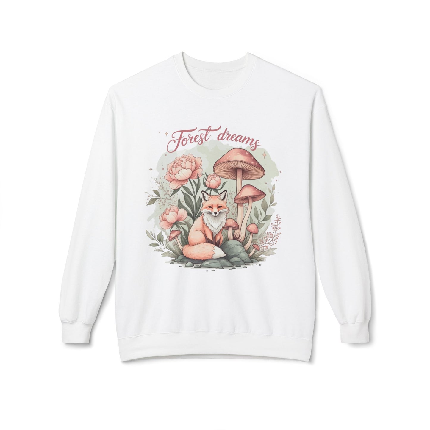 Forest Dream Unisex Orta Ağır Softstyle Poleece Crewneck Sweatshirt - EmpressKorea