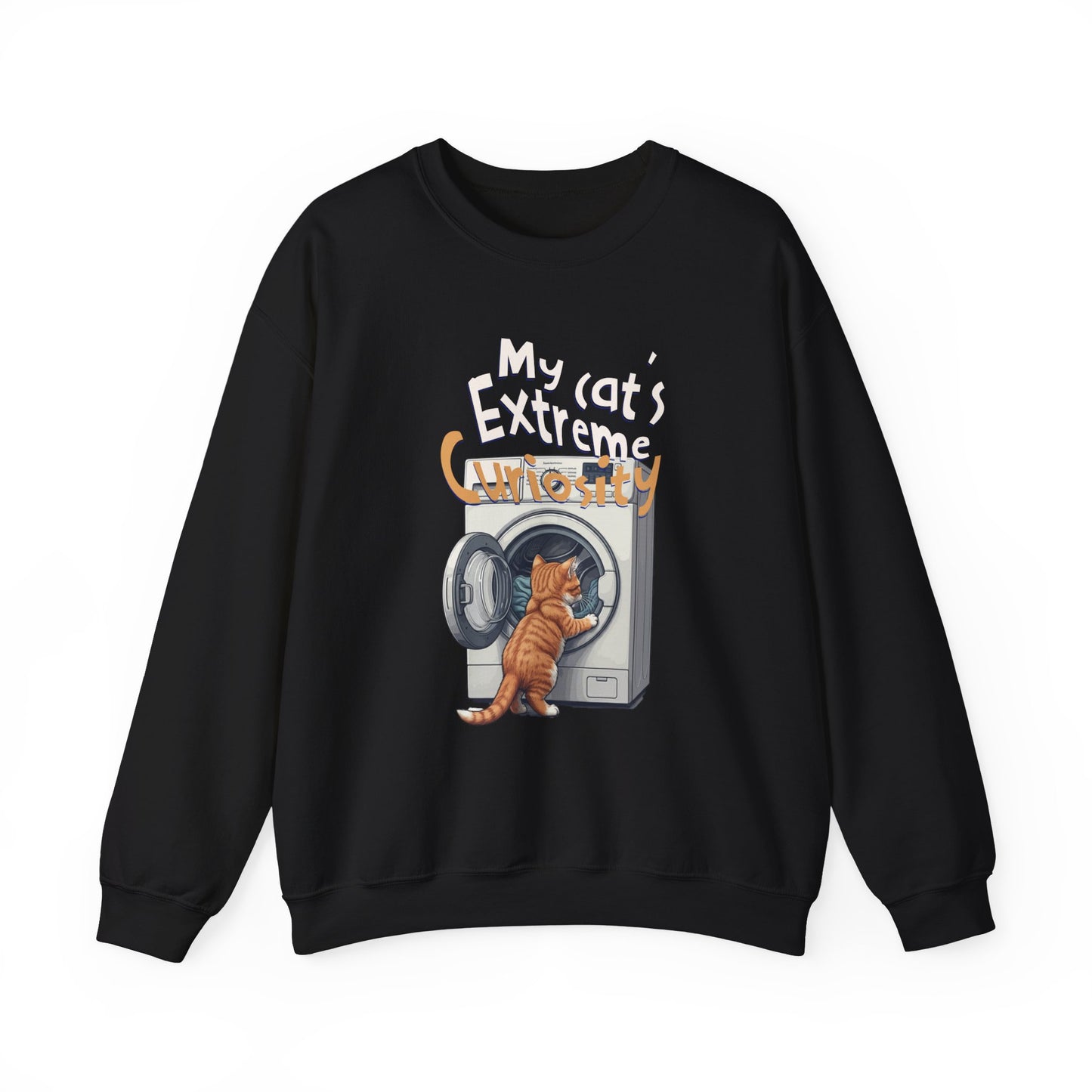 De extreme nieuwsgierigheid van mijn kat unisex Heavy Blend ™ Crewneck Sweatshirt - EmpressKorea