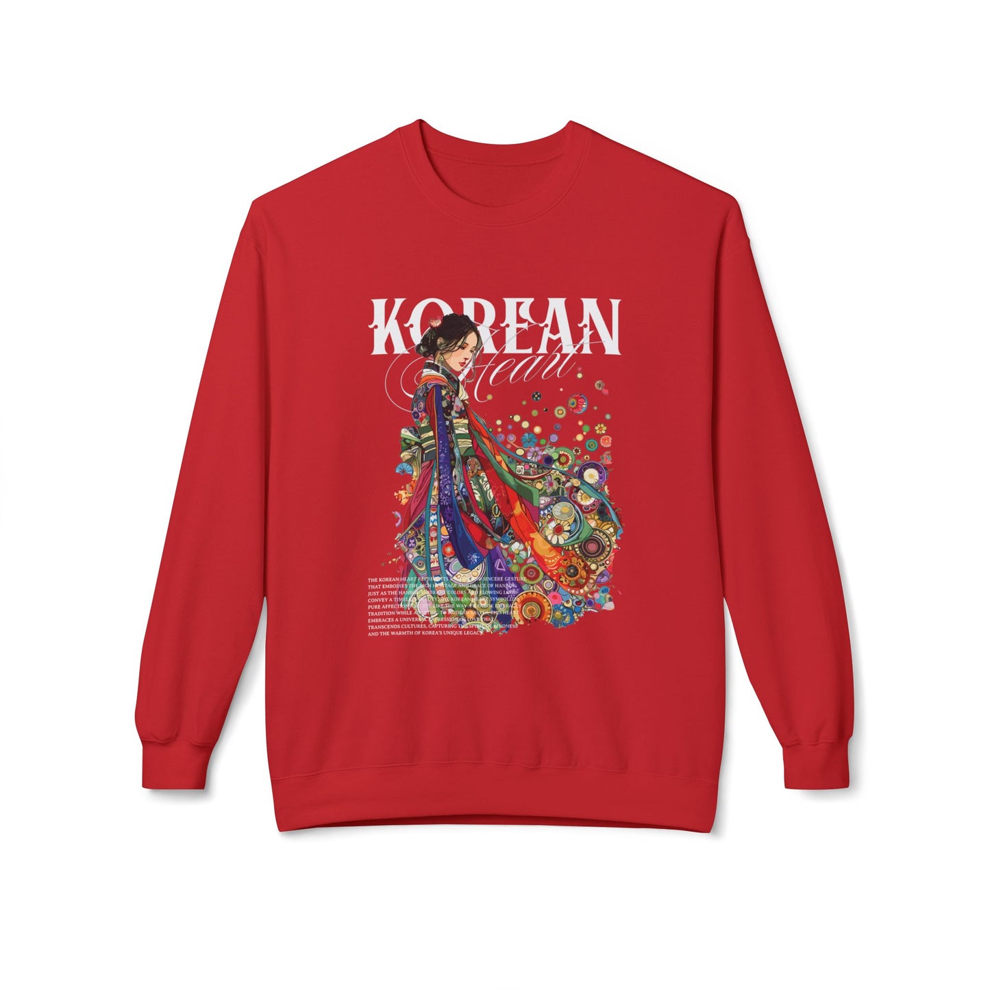 Koreli kalp unisex orta ağırlıklı yumuşaklık polar mürettebat sweatshirt - EmpressKorea