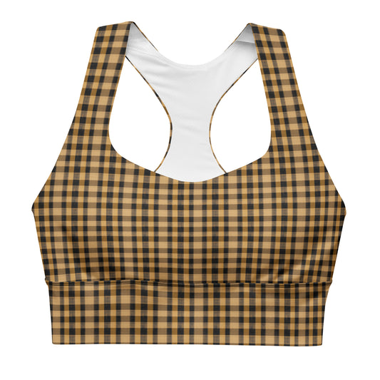 Golden Harvest Plaid resirkulert Longline sportsbh